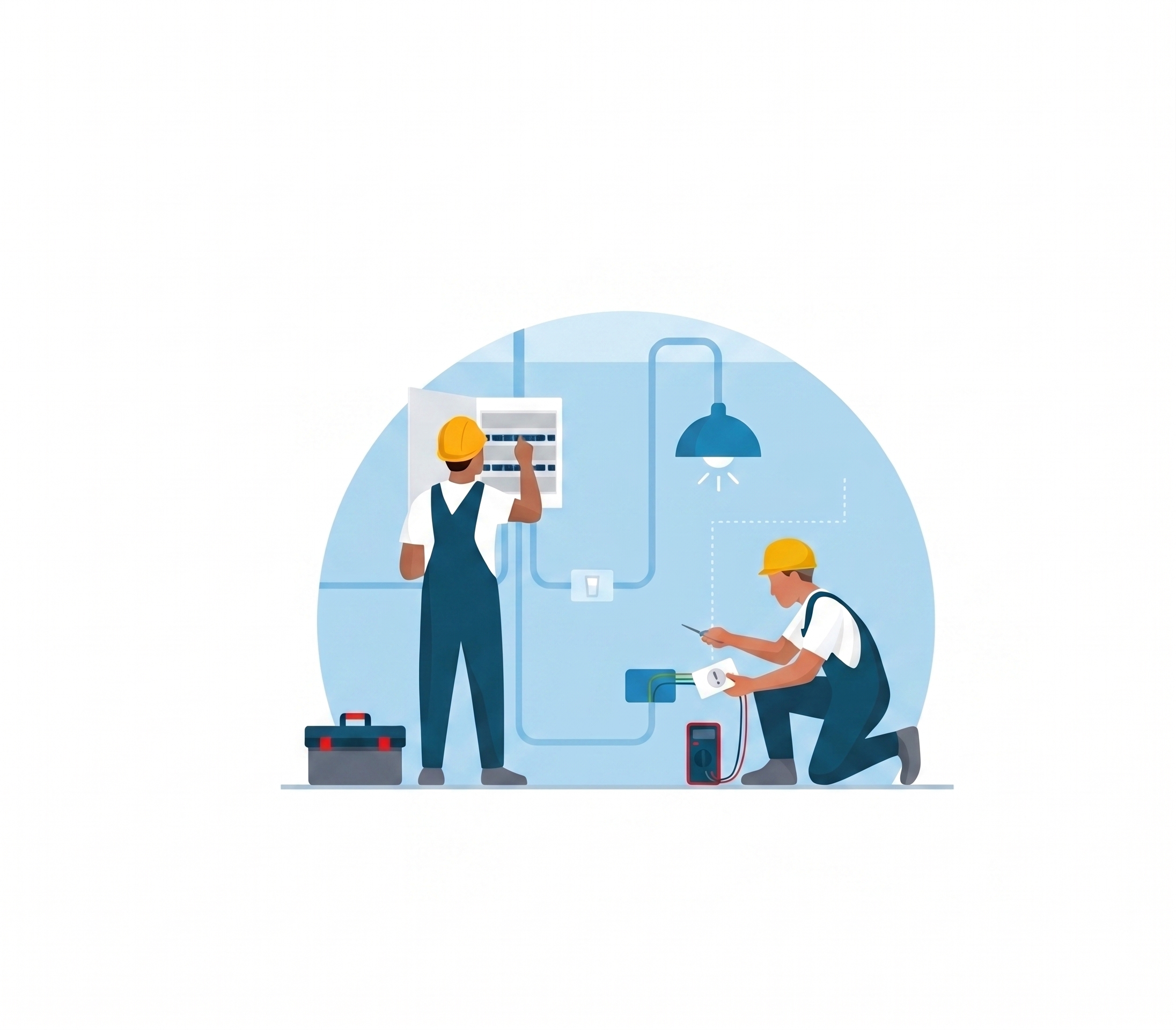 Electricians working